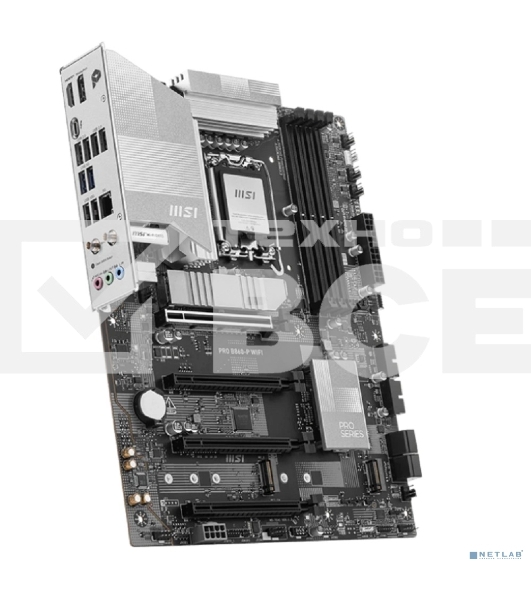 Материнская плата MSI PRO B860-P WIFI, LGA 1851, Intel B860, 4xDDR5, 4xSATA, 3xM.2, 1xPCIe 5.0 x16, 1xPCIe 4.0 x4, 2xPCIe 4.0 x1, 1xHDMI, 1xDP, 1xUSB-C, 1x 5Gb LAN, 2xUSB-A 3.2 Gen 2, 2xUSB-A 3.2 Gen 1, 4xUSB-A 2.0, 3x3.5 мм, 7.1, Wi-Fi 7, ATX