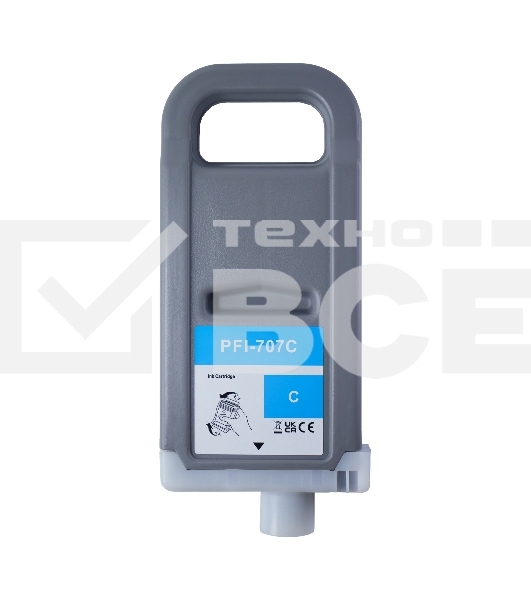 Картридж струйный Sakura 9822B001 (PFI-707C) для Canon, голубой, 700 мл.