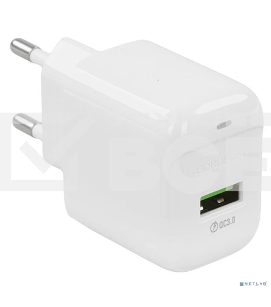 Сетевое зарядное устройство BOROFONE (6941991113789) BAS42A 1USB 3.0A QC3.0 18W белый