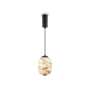 Подвесной светодиодный светильник Ambrella light LH11031 BK/MG черный/мраморно-серый 8W 3000K D150*1585