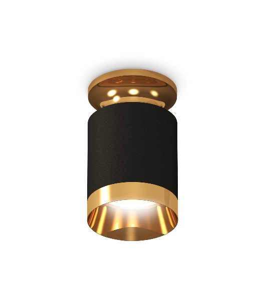 Светильник Ambrella Light XS6302160 SBK/PYG черный песок/золото желтое полированное MR16 GU5.3 (N6905, C6302, N6134)