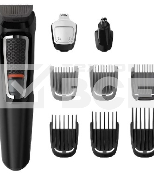 Триммер Philips MG3740/15 черный (насадок в компл:9шт)