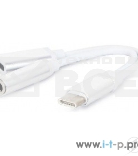 Переходник Cablexpert Переходник USB, USB Type-C/Jack3.5 F+ Type-C F, пакет (CCA-UC3.5F-02-W)