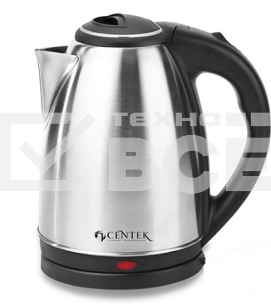 Чайник Centek CT-0035 (матовый) металл 1,5л, 2000W, хромированная вставка на крышке     