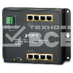 Индустриальный коммутатор WGS-4215-8P2S  IP30, IPv6/IPv4, 8-Port 1000T 802.3at PoE + 2-Port 100/1000X SFP Wall-mount Managed Ethernet Switch (-40 to 75 C, dual power input on 48-56VDC terminal block and power jack, SNMPv3, 802.1Q VLAN, IGMP Snooping, SSL,, фото2