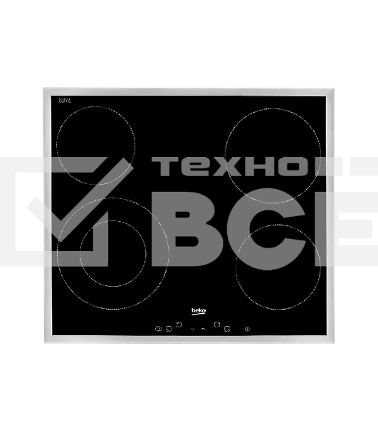 Встраиваемая электрическая варочная поверхность Beko HIC 64402 X, Черный