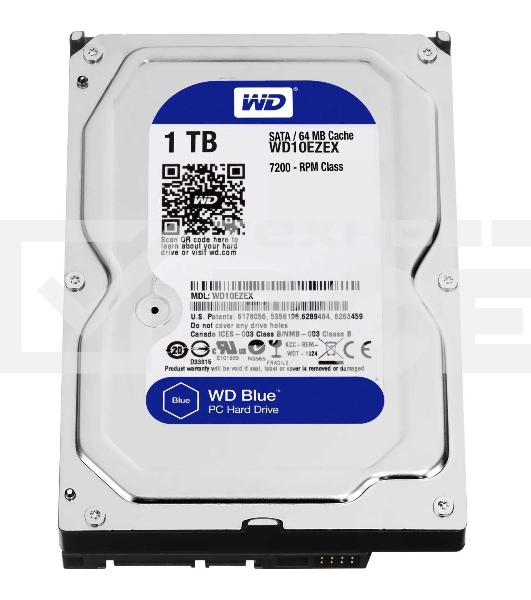Жесткий диск Western Digital 1Tb 7200rpm WD10EZEX Original SATA-III Caviar Blue 64Mb 3.5