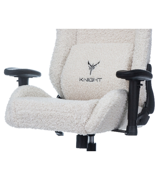 Кресло игровое Knight T1 молочный экомех с подголов. крестовина металл
