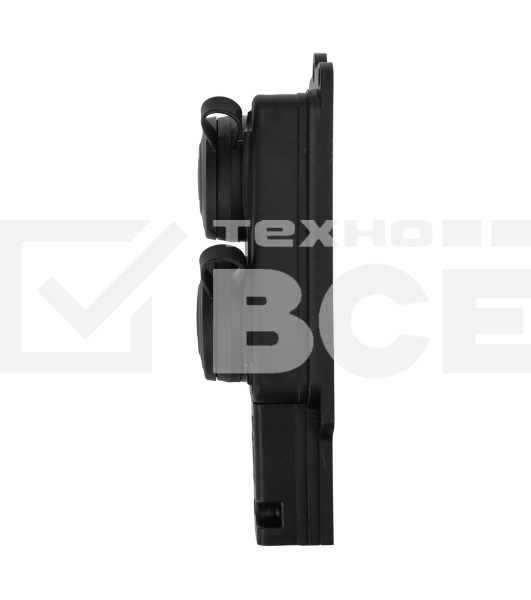 Розетка (колодка) штепсельная двухместная влагозащищенная 2P+PE 230V, 16 А, IP44 каучук PROconnect