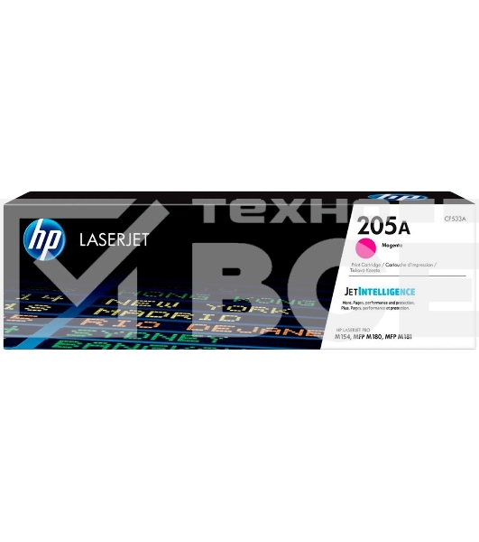 Картридж лазерный HP CF533A (HP 205A) пурпурный для HP LaserJet M180/M181 900 страниц.