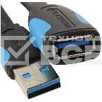 Кабель-удлинитель Vention USB 3.0 AM/AF - 2 м плоский VAS-A13-B200, фото2