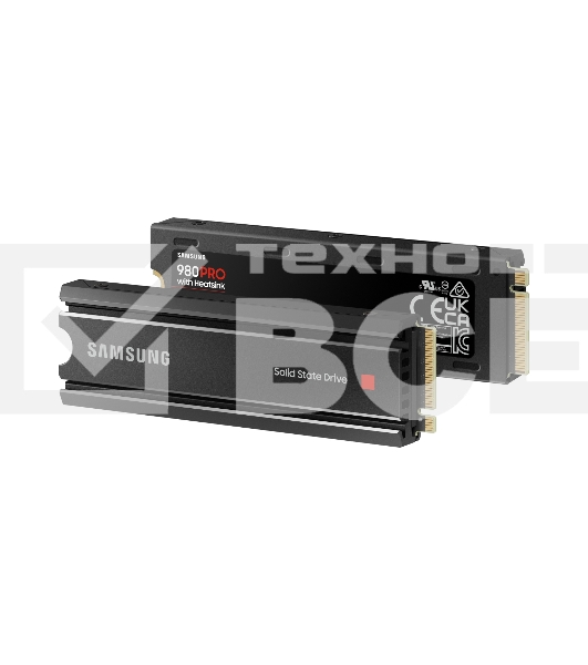Накопитель SSD Samsung 980 PRO MZ-V8P2T0CW, 2Tb, PCIe 4.0 x4, M.2 2280, NVMe, R/W 7000/5100, с радиатором