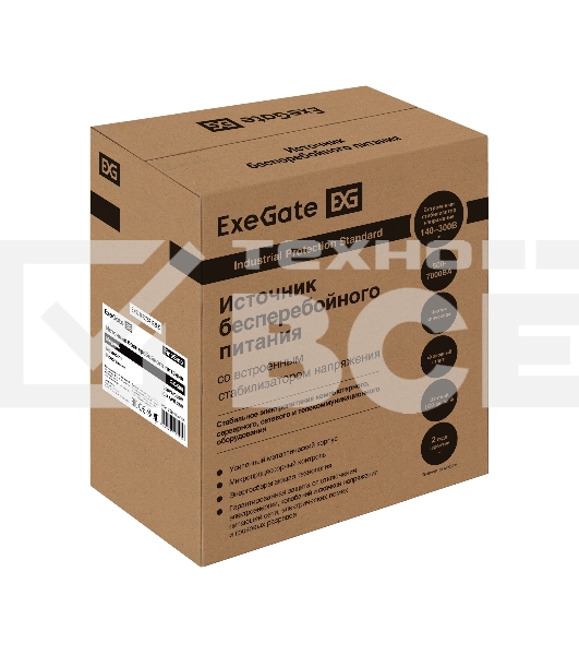 Комплект Источник бесперебойного питания EX295995RUS + батарея 33Aч EX282974RUS 1шт (инвертор, синус, для котла, настенный) ExeGate FineSine SX-500.LCD.AVR.2SH <500VA/300W, чистая синусоида, цветной LCD-дисплей, AVR, 2*Schuko, линейно-интерактивный, крепл
