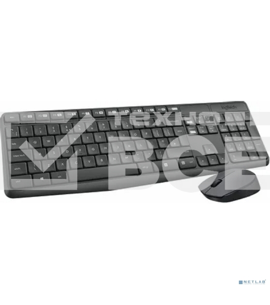 Клавиатура + мышь Logitech MK235 клав:черный мышь:черный USB беспроводная
