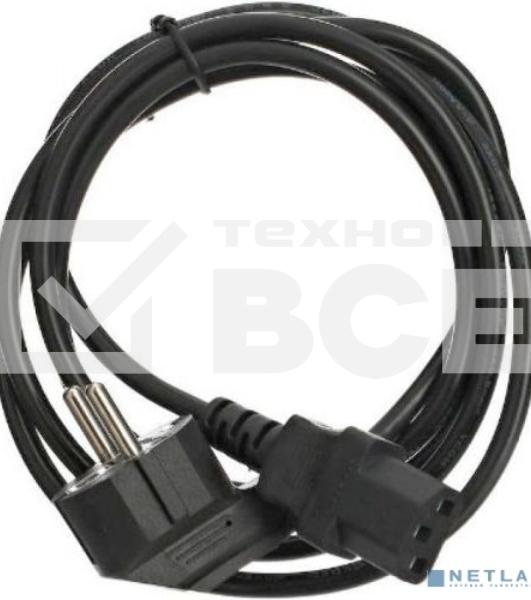 Кабель комп - розетка 220V EU (угловой) 3GX1,5mm2, 1,8m, медь, Telecom