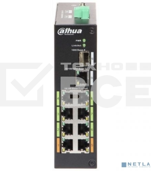 Коммутатор Dahua DH-LR2110-8ET-120 8-портовый ePoE