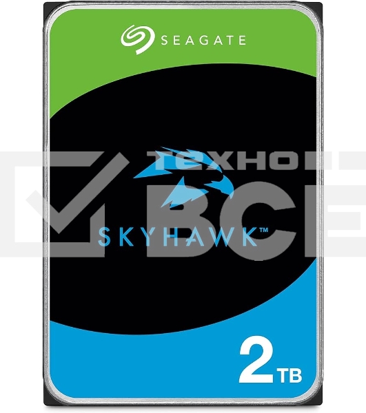 Жесткий диск HDD Seagate SkyHawk 2Tb SATA 5400 rmp 6Gb/s 256Mb 3.5' 1 year warranty (replacement ST2000VX008, ST2000VX015, WD23PURZ, ST2000VM003)