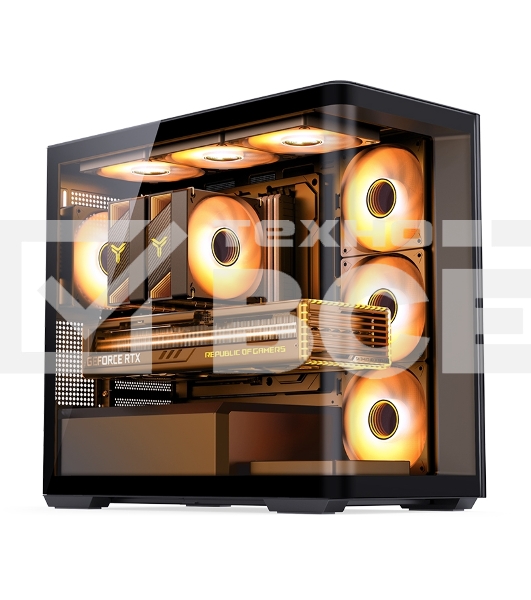 Корпус без блока питания/ Корпус JONSBO D300 Black MATX без БП, боковая панель из закаленного стекла, mini-ITX, micro-ATX, черный