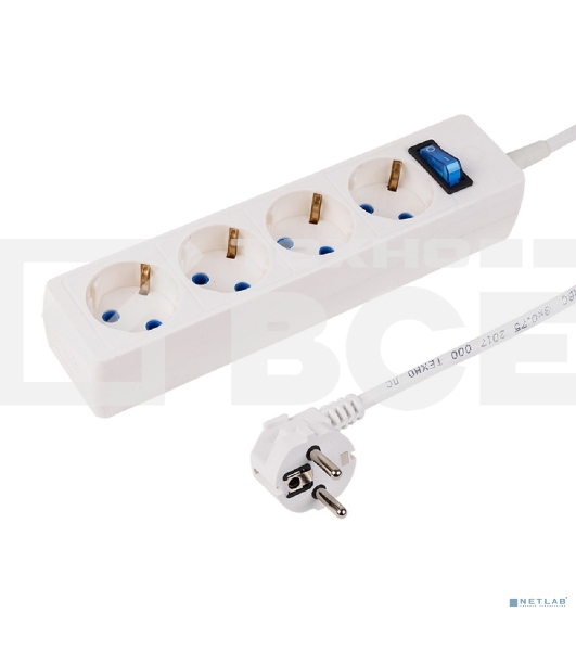 Сетевой фильтр PROconnect STANDARD 4 гнезда, 5 м, 3х0.75 мм², с/з, белый
