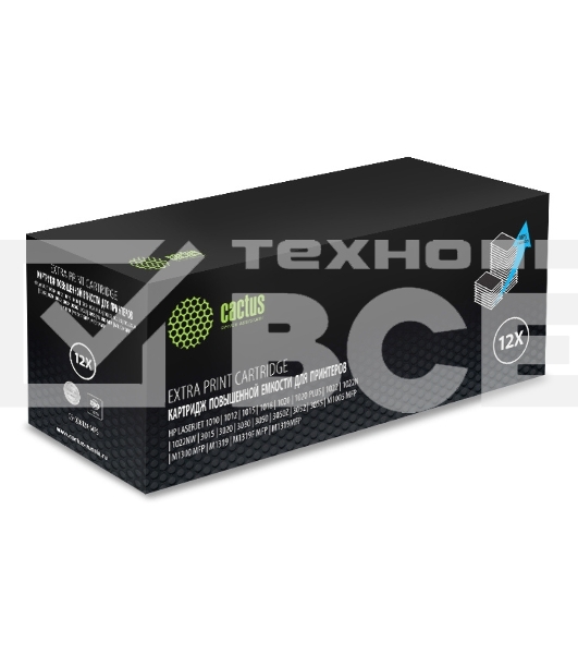 Картридж лазерный Cactus CS-Q2612X-MPS черный (3000стр.) для HP LJ 1010/1012/1015/1018/1020