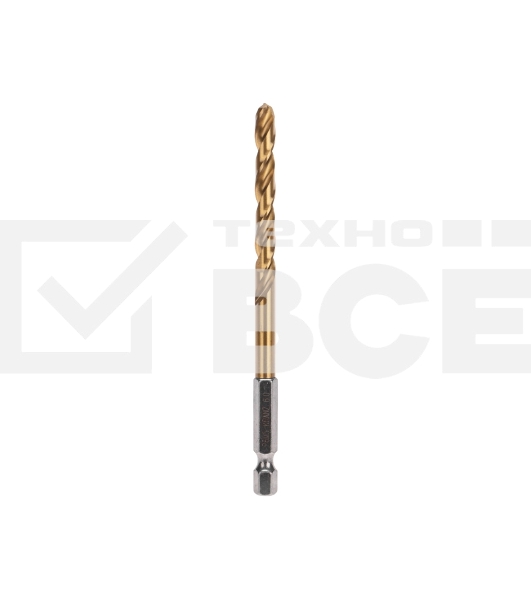 Сверло по металлу, 6мм, Р6М5, ТИТАН, шестигранный хвостовик (1 шт. в упаковке) DIN 338 Kranz