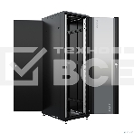 NTSS Шкаф напольный универсальный серверный NTSS R 18U 600х800мм, 4 профиля 19, двери стекло и сплошная металл, боковые стенки съемные, регулируемые опоры, разобранный, черный RAL 9005 NTSS-R18U6080GS, фото 1