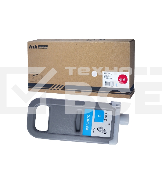 Картридж струйный Sakura 9822B001 (PFI-707C) для Canon, голубой, 700 мл.