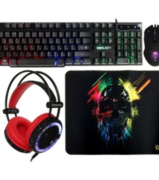 Комплект клавиатура+мышь Defender Singularity MKP-118 проводной, USB, 3200 DPI, чёрный