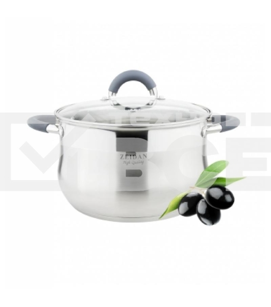 Кастрюля со стеклянной крышкой Zeidan Z-50250 2,1 л - 2.1 л (д.16х10.5 см), нерж.сталь, внутренняя - матовая полировка, снаружи - комбинированная полировка, шкала литража, ручки с силиконовым покрытием, КАПСУЛИРОВАННОЕ ДНО, ПОДАРОЧНАЯ УПАКОВКА С ПЛАСТИКОВОЙ РУЧКОЙ.