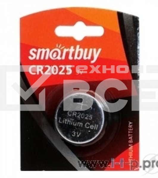 Батарейка Smartbuy CR2025/1B (12/720) (SBBL-2025-1B) (1 шт. в уп-ке)