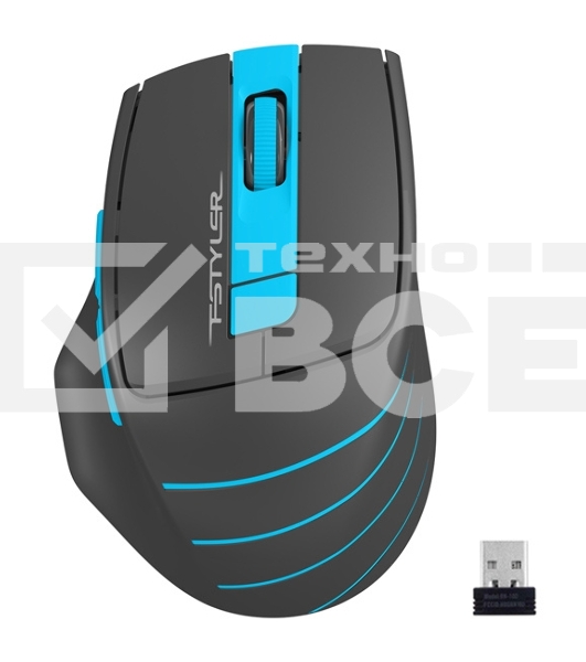 Мышь беспроводная A4Tech Fstyler FG30 серый/синий, 2000 dpi, радиоканал, USB, кнопки - 5