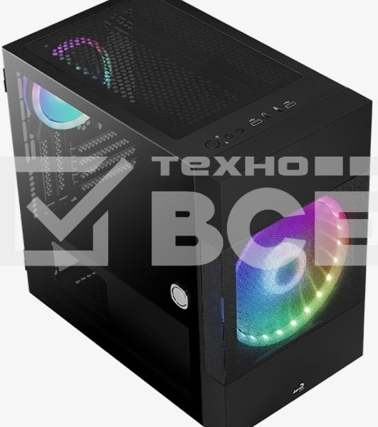 Компьютерный корпус Aerocool / Formula Atomic V1 без БП, mATX, боковое окно (закаленное стекло), черный