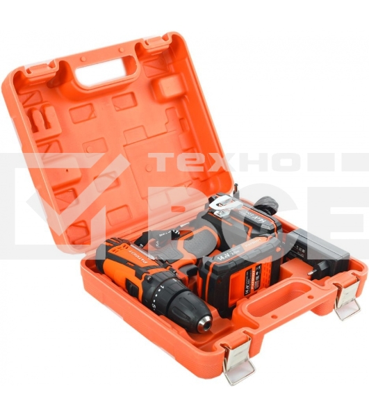 Дрель-шуруповерт аккумуляторная Patriot BR 141ES, Аккумуляторная, 14,4В, 2 АКБ, Кейс