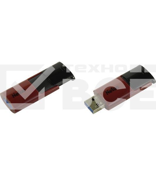 Флеш диск USB Drive Netac U182 NT03U182N-256G-30RE, USB3.0 256GB, retail version, черный/красный