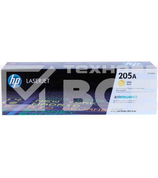 Картридж лазерный HP 205A желтый для HP LaserJet M180/M181 900 страниц.