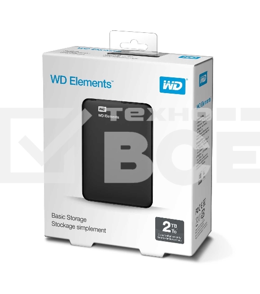 Внешний жесткий диск Western Digital Original USB 3.0 2Tb WDBU6Y0020BBK-WESN Elements Portable 2.5