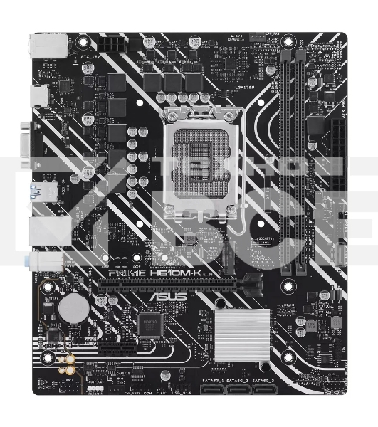 Материнская плата ASUS PRIME H610M-K, LGA 1700, Intel H610, 2xDDR5, 4xSATA, 1xM.2, 1xPCIe 4.0 x16, 1x1Gb LAN, 2xUSB-A 3.2 Gen 1, 4xUSB-A 2.0, 1xHDMI, 1xVGA, 3x3.5 мм, 1xRS-232, 7.1, mATX