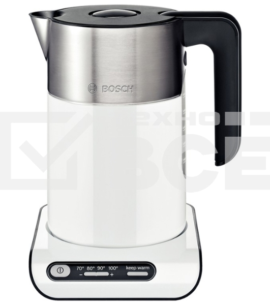 Чайник электрический Bosch TWK8611P 1.5л. 2400Вт белый/серебристый (корпус: нержавеющая сталь)