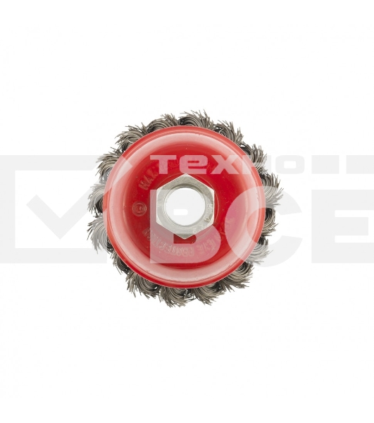 Щетка Matrix для УШМ, 65 мм, М14, Чашка, крученая проволока 0,35 мм