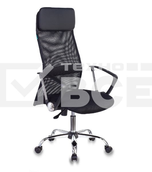 Кресло руководителя Бюрократ KB-6N/SL/B/TW-11 TW-01 TW-11 черный, сетка, крестовина хром