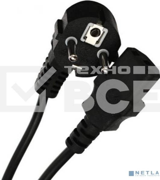 Кабель комп - розетка 220V EU (угловой) 3GX1,5mm2, 1,8m, медь, Telecom