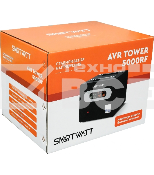 Напольный стабилизатор напряжения SMARTWATT AVR TOWER 5000RF (140W - 260W, 5000VA, 5 кВт, 50-60 Гц, LED-дисплей, релейны