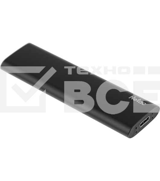 Накопитель SSD External Netac 2.0Tb Z SLIM <NT01ZSLIM-002T-32BK> (USB3.2, up to 520/480MBs, 100х29.5х9mm, Black)
