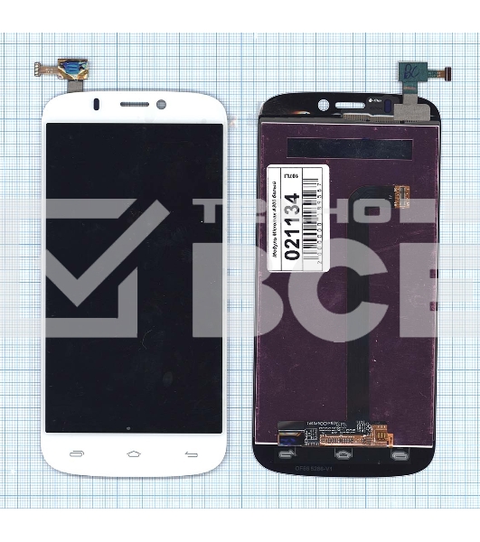 Дисплей для Micromax A300 Canvas Gold белый