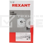 Кабель витая пара Rexant LIGHT U/UTP, категория 5e, ZH нг(А)-HF, 4PR, 24AWG, внутренний, серый, 305 м, фото3