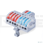 Клемма соединительная универсальная проходная Cabeus MX2-8D 2-8 полюса с рычагом на DIN-рейку 0,08-2,5/4,0 (1шт), фото 1