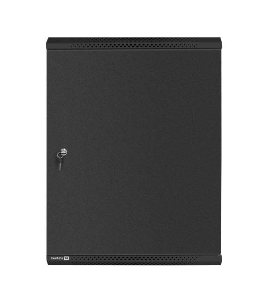 Шкаф телекоммуникационный 19' настенный 15U ExeGate EC-WM-15U.450.M.BLACK (19”, 15U, 600x450x769mm (ШхГхВ), передняя дверь металл, съемные боковые панели, пыле- и влагозащита IP23, черный RAL 9004, 2 коробки)