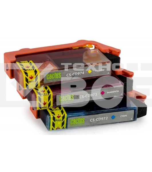 Картридж струйный Cactus СS-CD972/3/4 №920XL голубой/желтый/пурпурный (43.8 мл) для HP Officejet 6000/6500/7000/7500