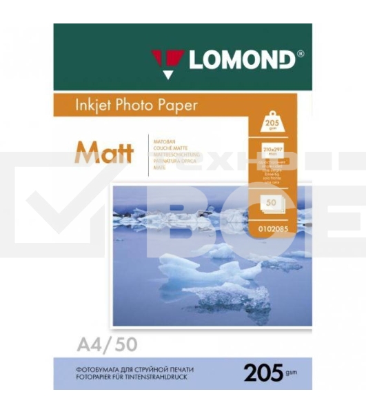 Фотобумага Lomond 0102085 A4/205г/м2/50л./белый матовое для струйной печати