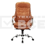 Кресло руководителя Бюрократ T-9950 Leather Ontano рыжий, кожа, крестовина хром, фото7